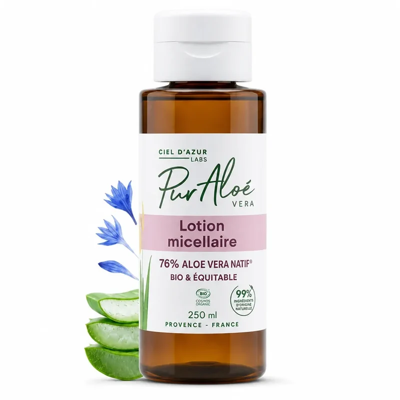 Lotion Micellaire Bio 76% Aloé Vera - 250ml - Pur'Aloé
