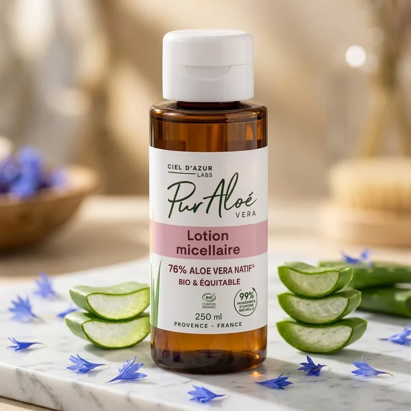 Lotion Micellaire Bio 76% Aloé Vera - 250ml - Pur'Aloé
