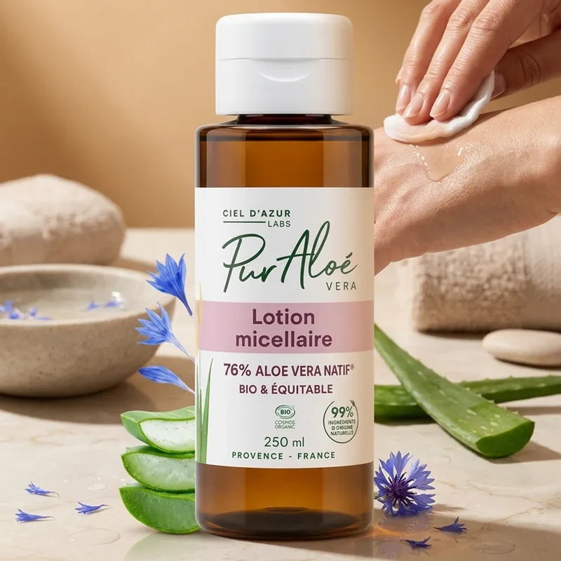Lotion Micellaire Bio 76% Aloé Vera - 250ml - Pur'Aloé