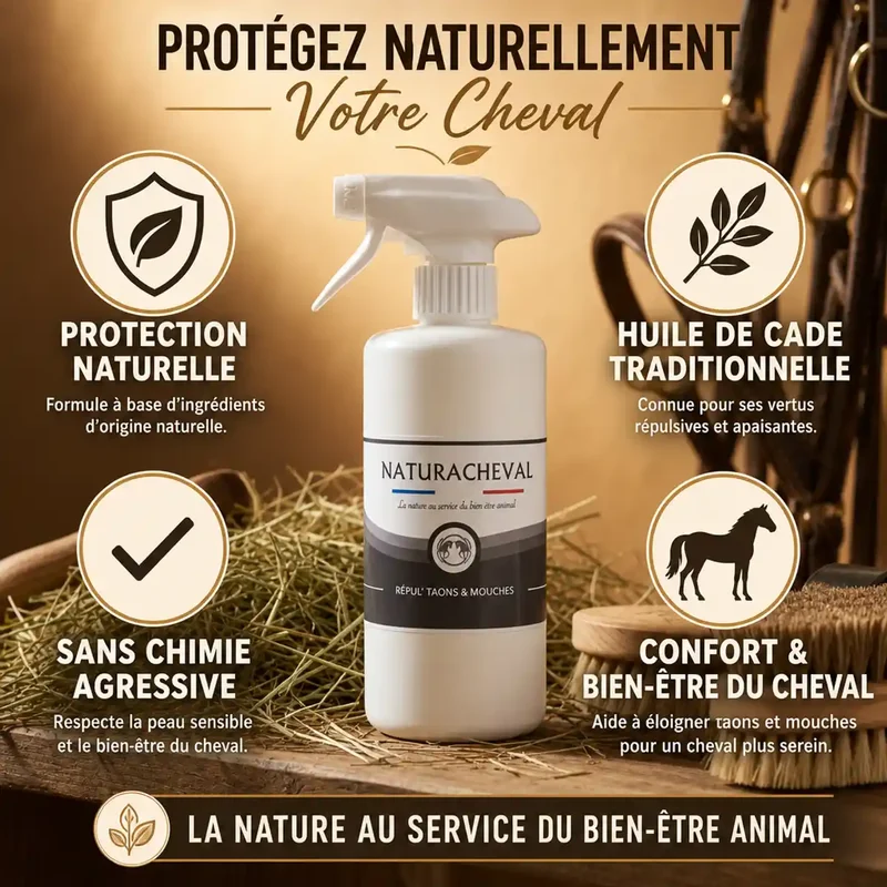 Répul' Taons & Mouches avec Huile de Cade - 500 ml Naturacheval