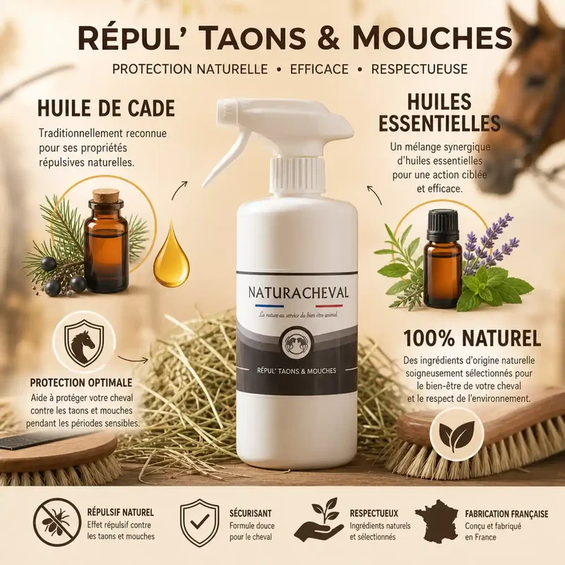 Répul' Taons & Mouches avec Huile de Cade - 500 ml Naturacheval