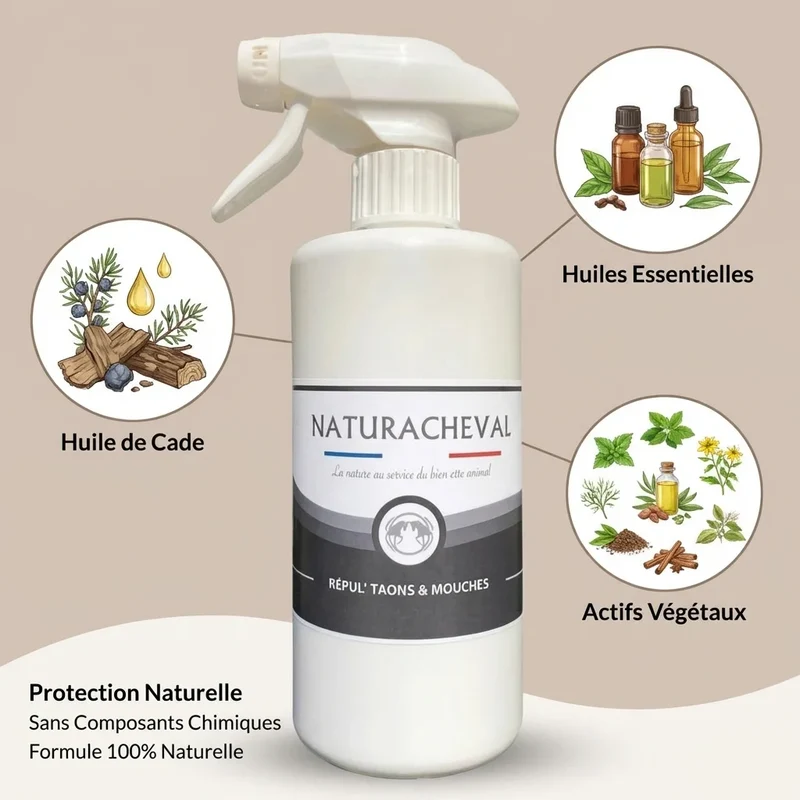 Répul' Taons & Mouches avec Huile de Cade - 500 ml Naturacheval