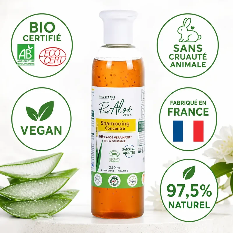 Shampoing Aloé Vera Bio - 250 ml – Pur’Aloé