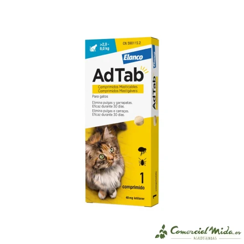 AdTab Comprimés à mâcher antiparasitaires pour chats