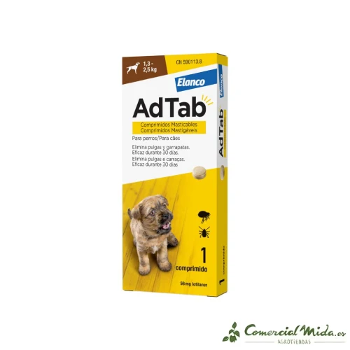 AdTab Comprimés à mâcher antiparasitaires pour chiens