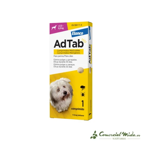 AdTab Comprimés à mâcher antiparasitaires pour chiens