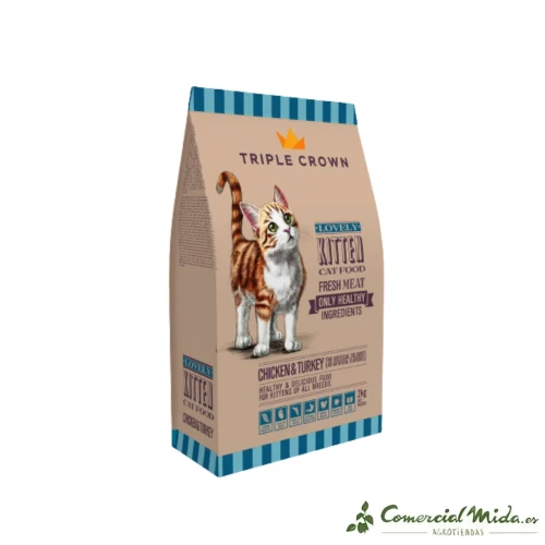 croquettes pour chats Triple Crown Lovely Kitten 8Kg