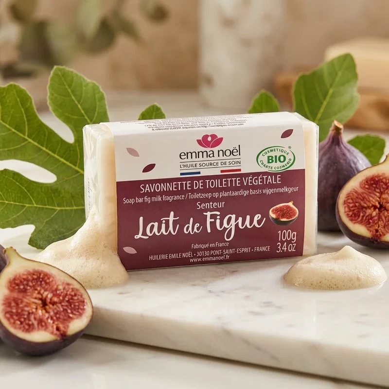 Savonnette lait de figue bio - 100 g - Emma Noël