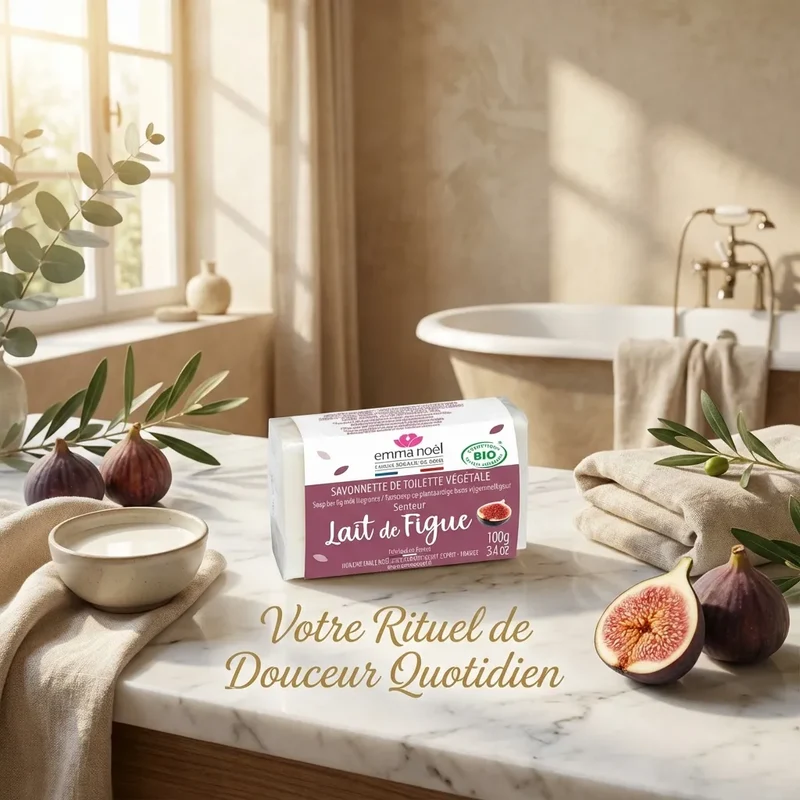 Savonnette lait de figue bio - 100 g - Emma Noël