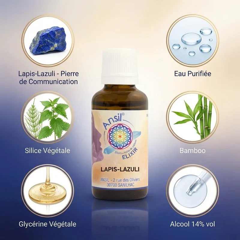 Lapis-Lazuli Elixir de cristal - 30 ml - Ansil