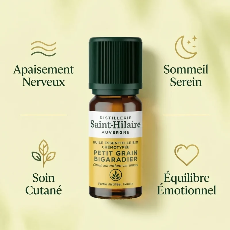 Huile Essentielle Petit Grain Bigaradier Bio - Saint-Hilaire - 10 ml
