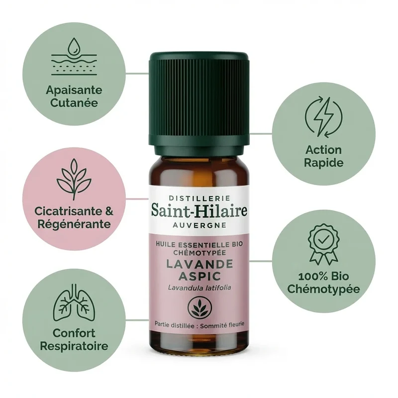 Huile Essentielle de Lavande Aspic Bio - Saint Hilaire - 10 ml