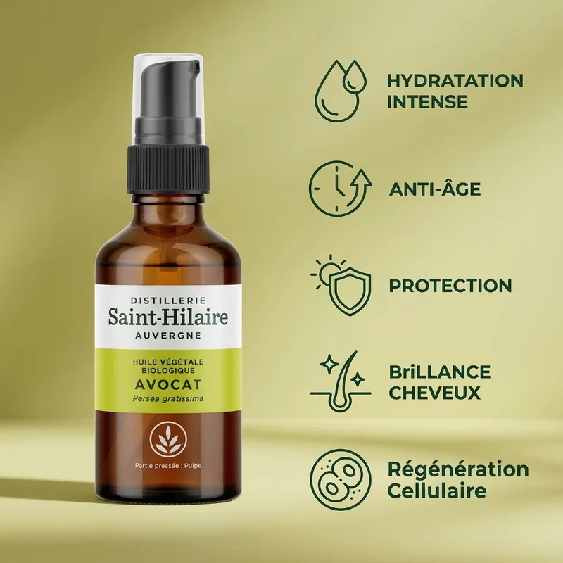 Huile Végétale d'Avocat Bio - Saint-Hilaire - 50 ml