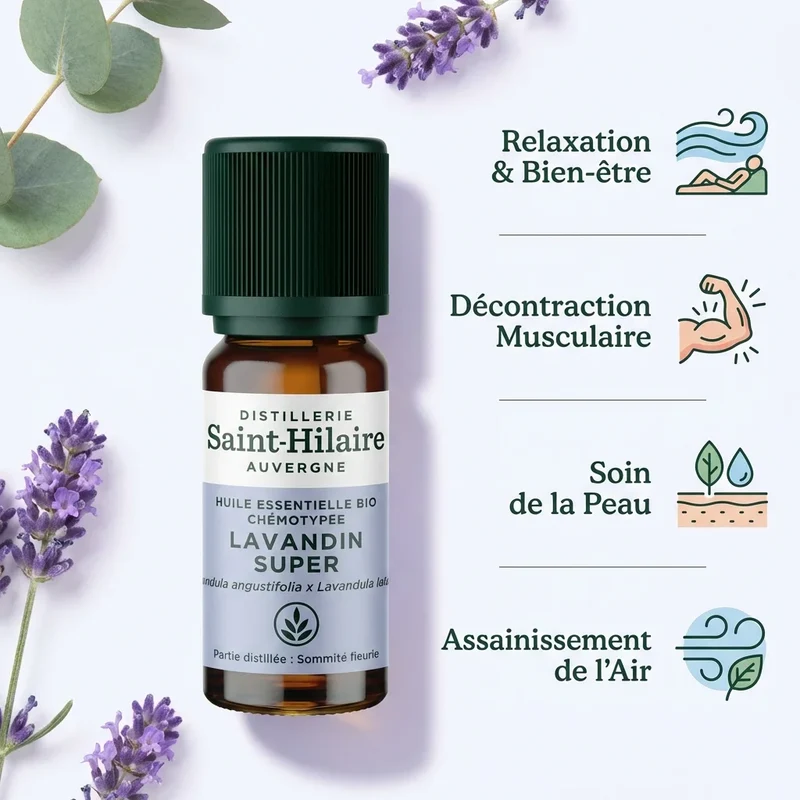 Huile Essentielle de Lavandin Super Bio - Saint Hilaire - 10 ml