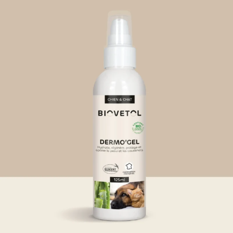 Dermo’Gel bio – Soin apaisant Coussinet & Peau chien chat 125ml - Biovetol