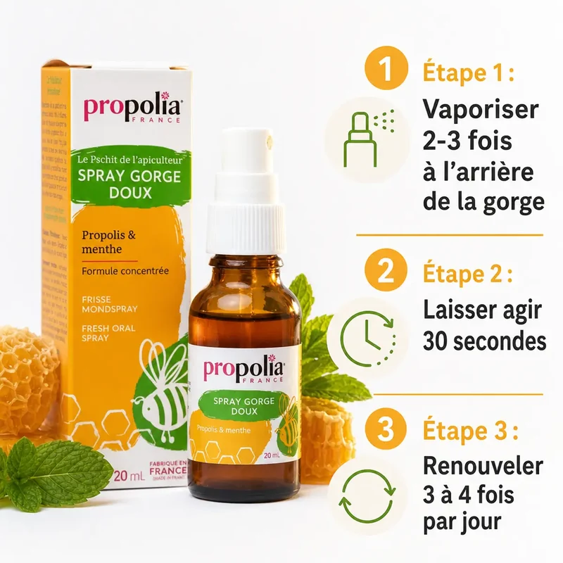 Spray buccal haleine & gorge - Miel, Propolis & Menthe - 20ml - Propolia
