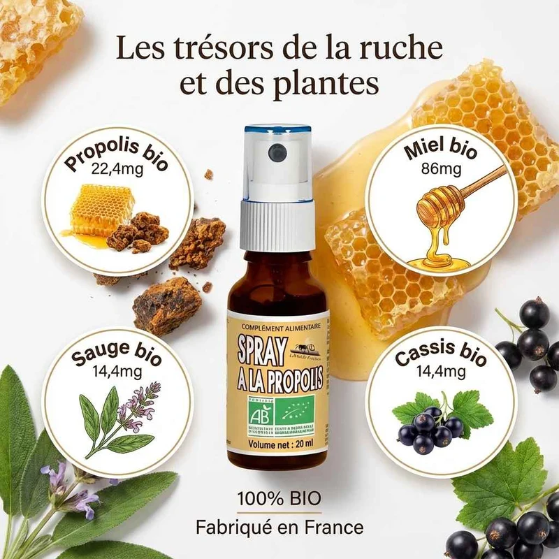Spray Propolis gorge bio - 20 ml - Abeille Forestière