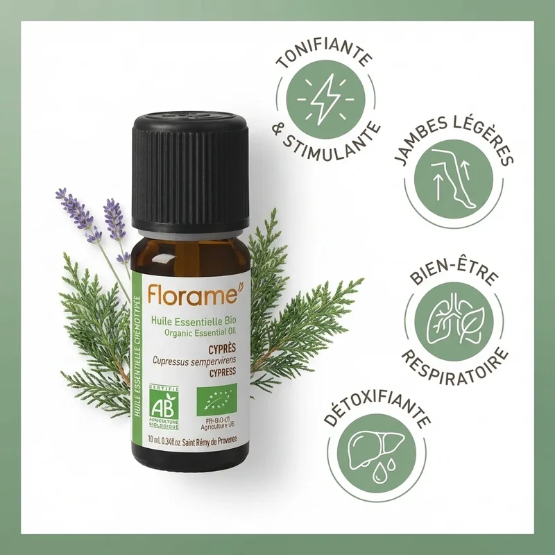 Huile essentielle de Cyprès bio - 10 ml - Florame