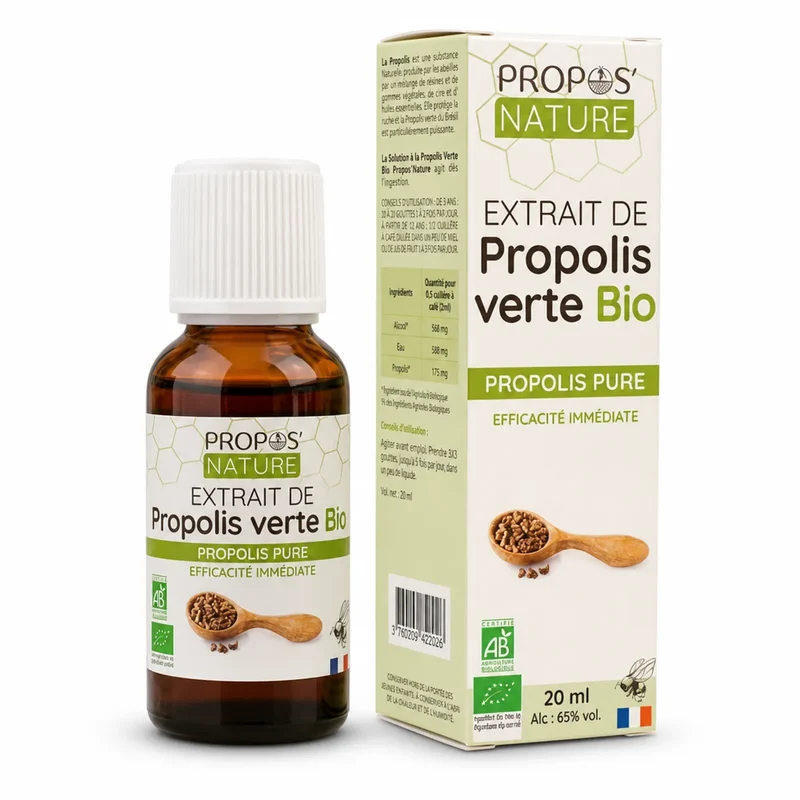 Extrait de Propolis Verte Bio Hydroalcoolique – 15 ml – Propos’Nature
