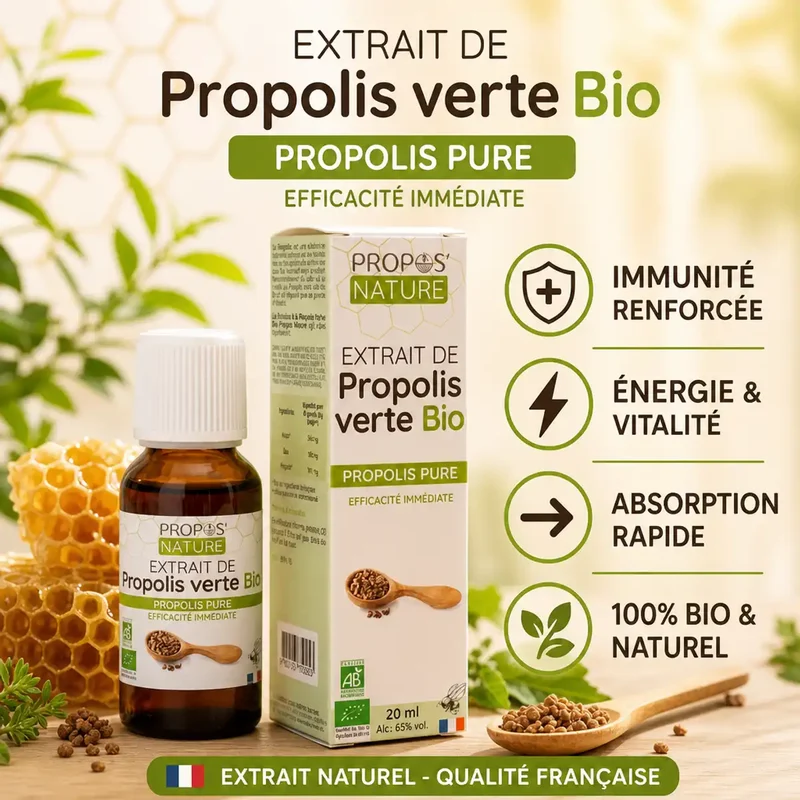 Extrait de Propolis Verte Bio Hydroalcoolique – 15 ml – Propos’Nature