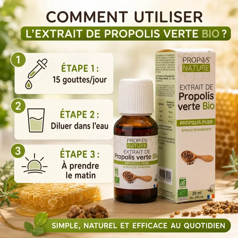 Extrait de Propolis Verte Bio Hydroalcoolique – 15 ml – Propos’Nature