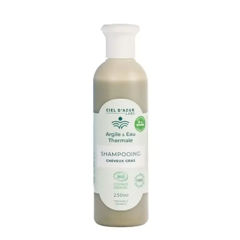 Shampoing Cheveux Gras Certifié Bio 250ml - Argile & Eau Thermale