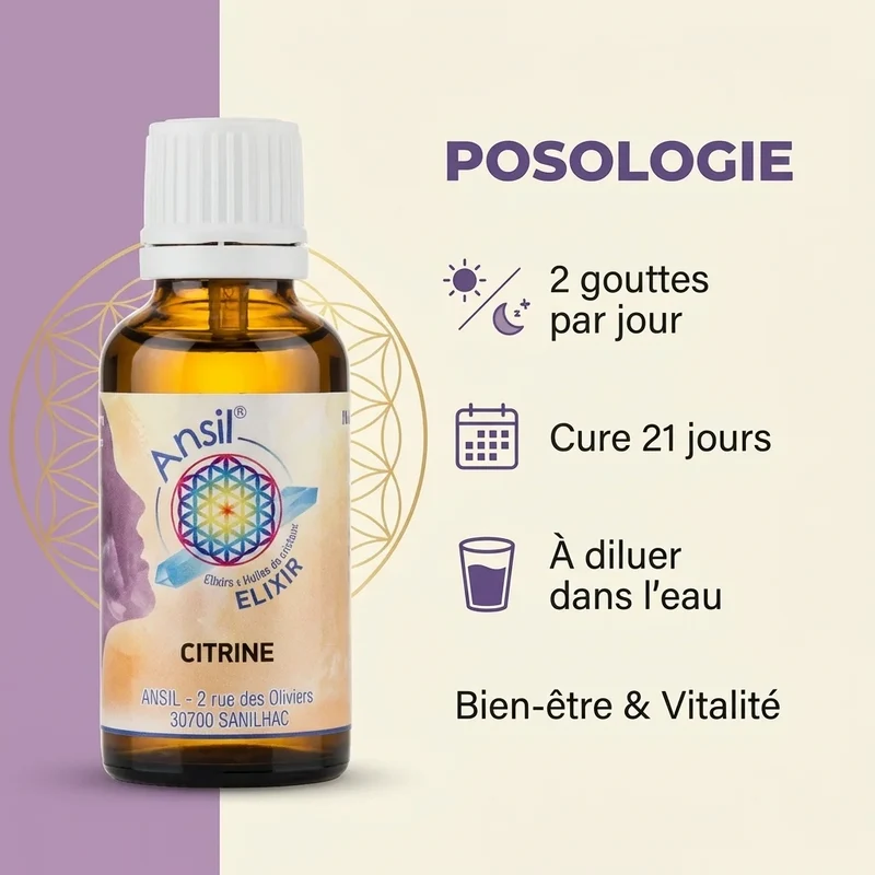 Citrine Elixir de cristal - 30 ml - Ansil