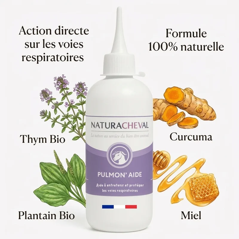 Pulmon'Aide - Complément Respiration & Toux Cheval pour Nébulisateur - Naturacheval
