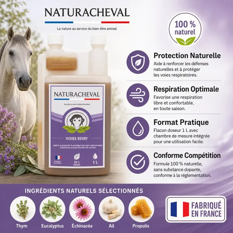 Voies Respi' Cheval - Prévention de la toux & Protection des Voies Respiratoires - Naturacheval