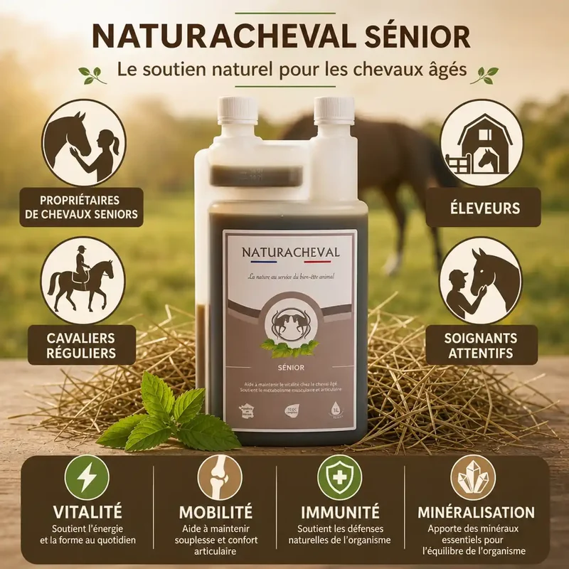 Sénior Cheval - Complément pour chevaux âgés - 1 L - Naturacheval