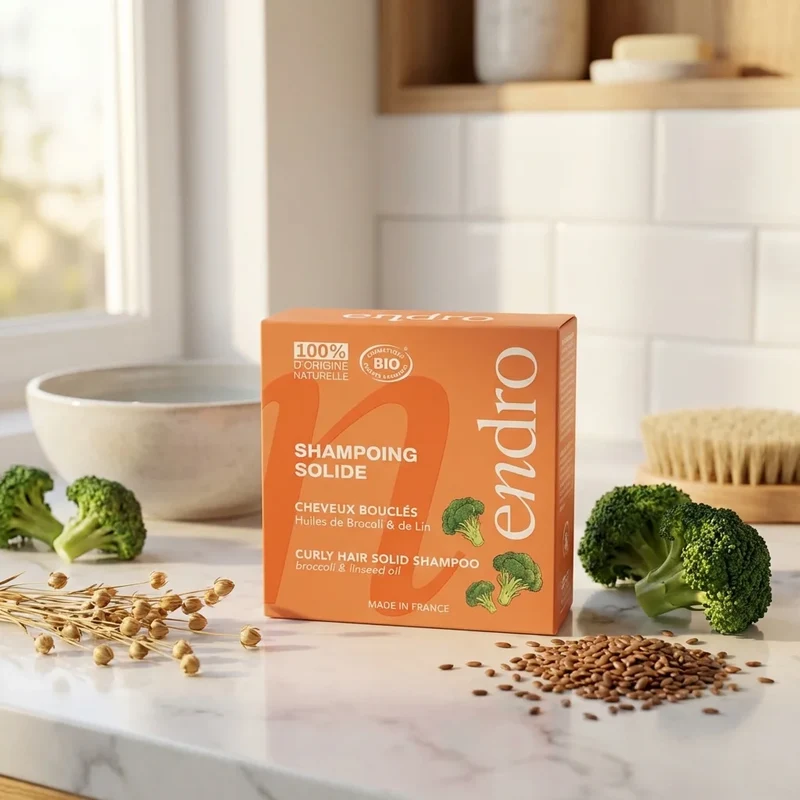 Shampoing solide Huile de Brocoli et de Lin - Cheveux Bouclés - Endro