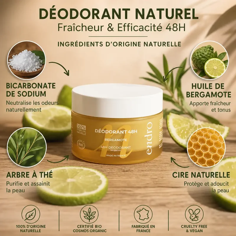 Déodorant Solide Bergamote & Arbre à Thé - Endro