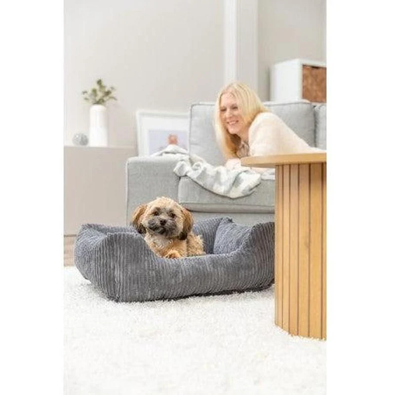 TRIXIE Couchage Jonna 110x75cm Gris Velours Côtelé