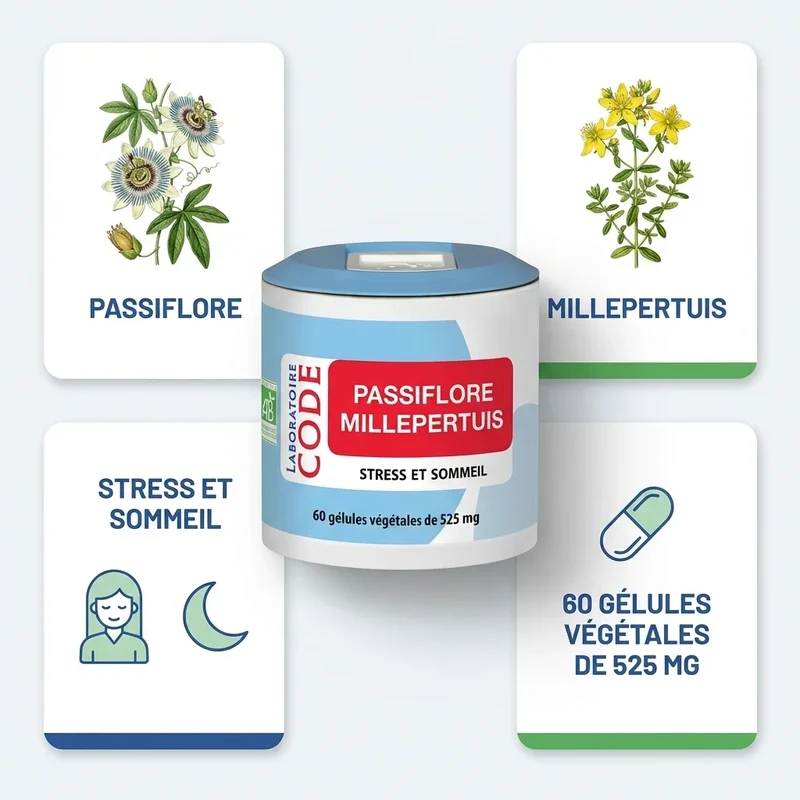 Passiflore Millepertuis - 60 gélules - Laboratoire Code