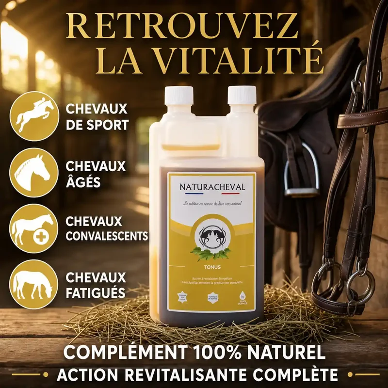 Tonus Cheval - Revitalise l'organisme du cheval - Naturacheval 1 L