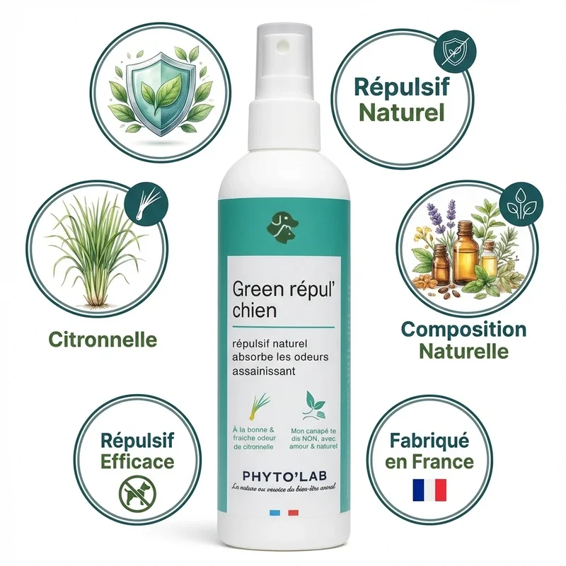 Green Repul' Chiens - Répulsif Naturel à la citronnelle - 250ml - Phyto'Lab