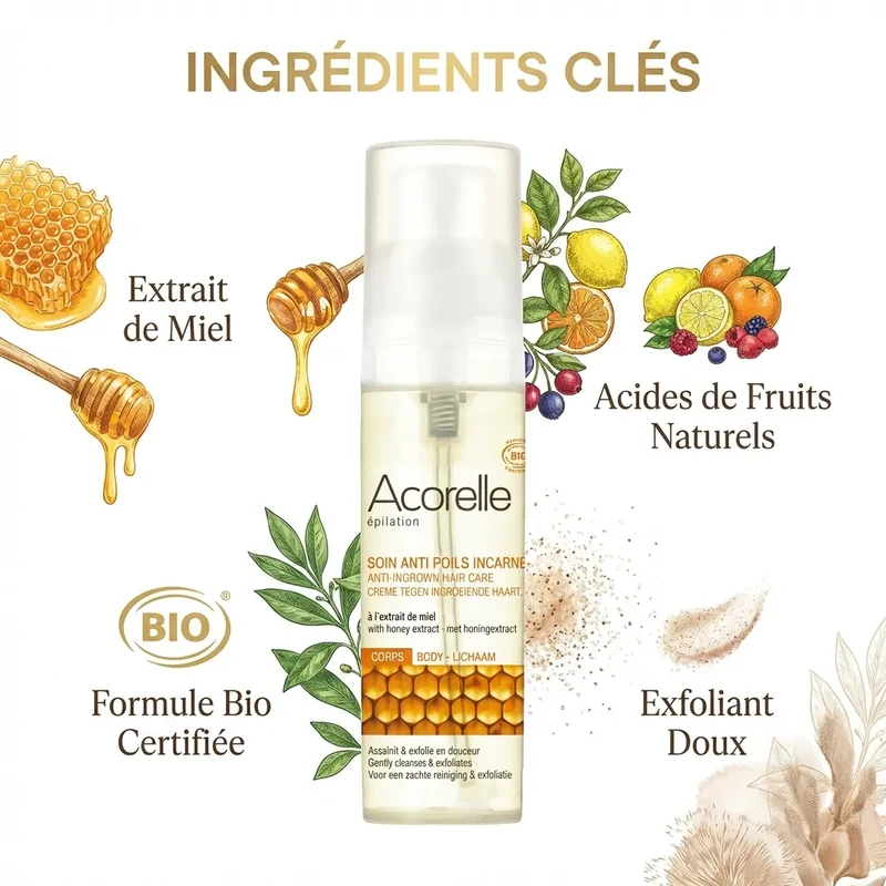 Soin Anti-Poils Incarnés Bio – 50 ml – Acorelle