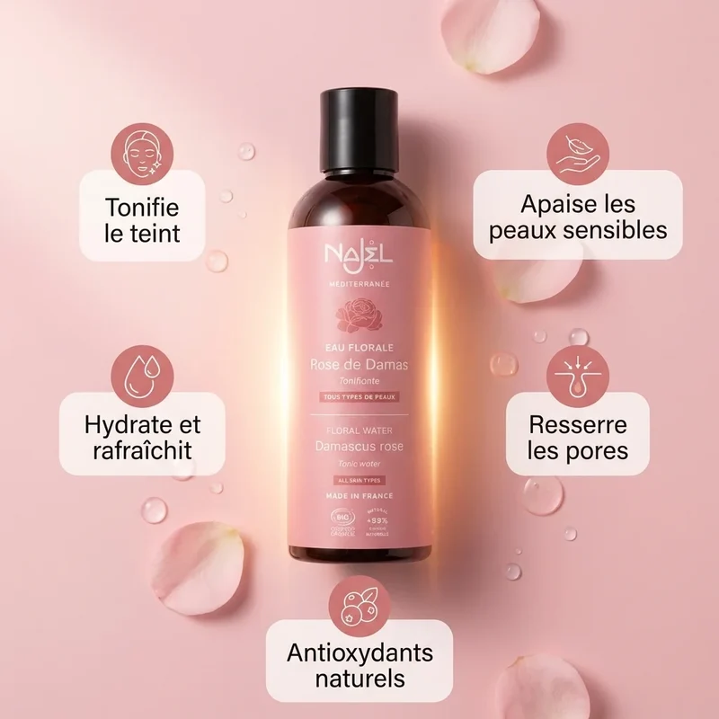 Eau Florale Rose de Damas - 200 ml - Najel