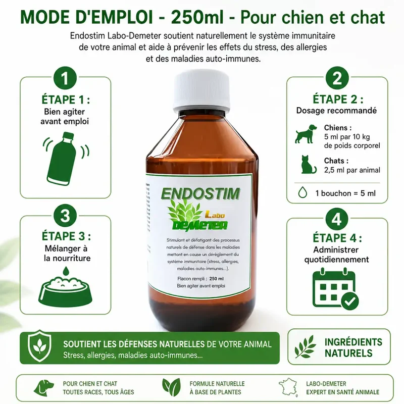 Endostim - Immunité du chat et du chien - 250 ml - Labo-Demeter