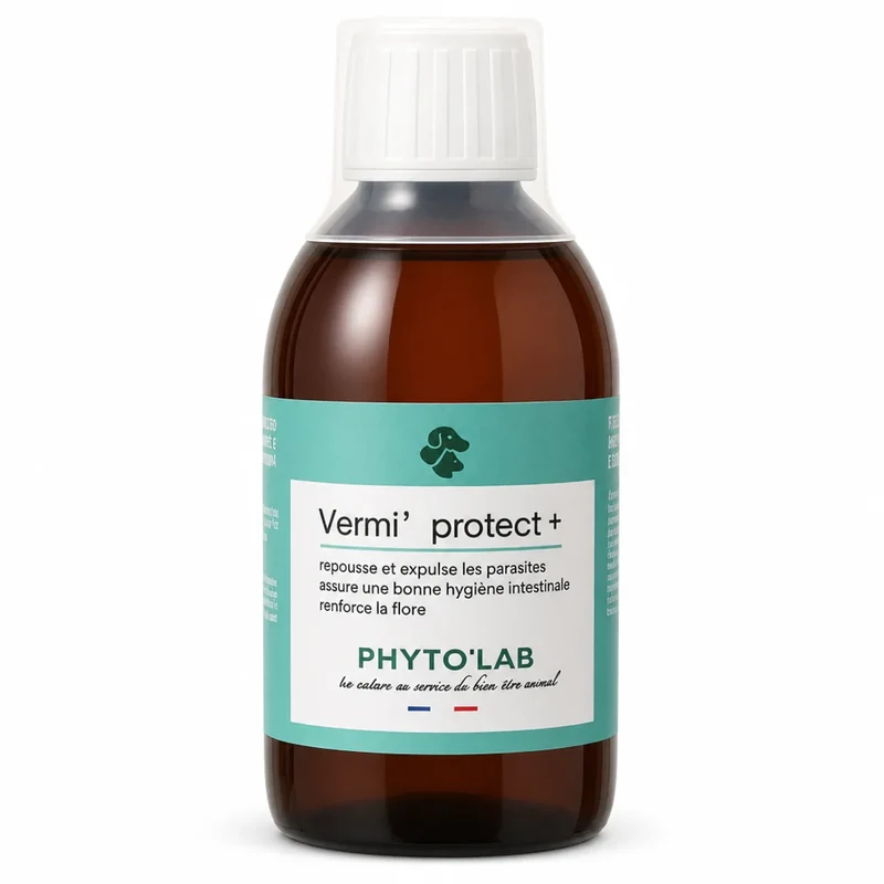 Vermi'Protect+ : Vermifuge Liquide Chien & Chat - 200ml - Phyto'Lab