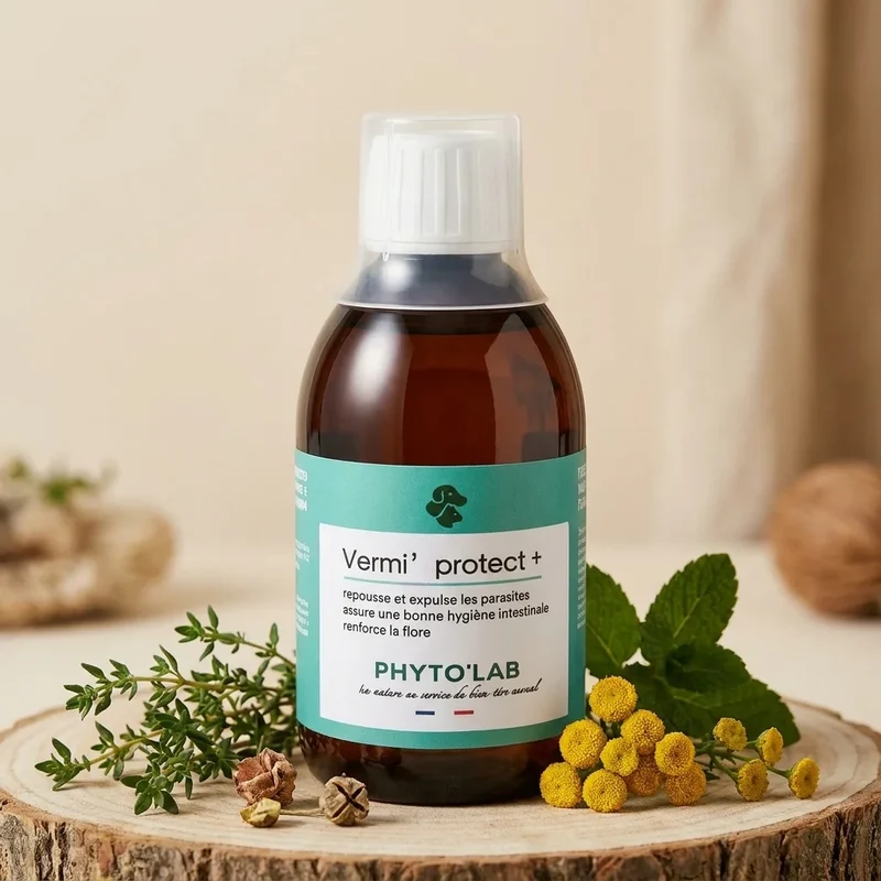Vermi'Protect+ : Vermifuge Liquide Chien & Chat - 200ml - Phyto'Lab