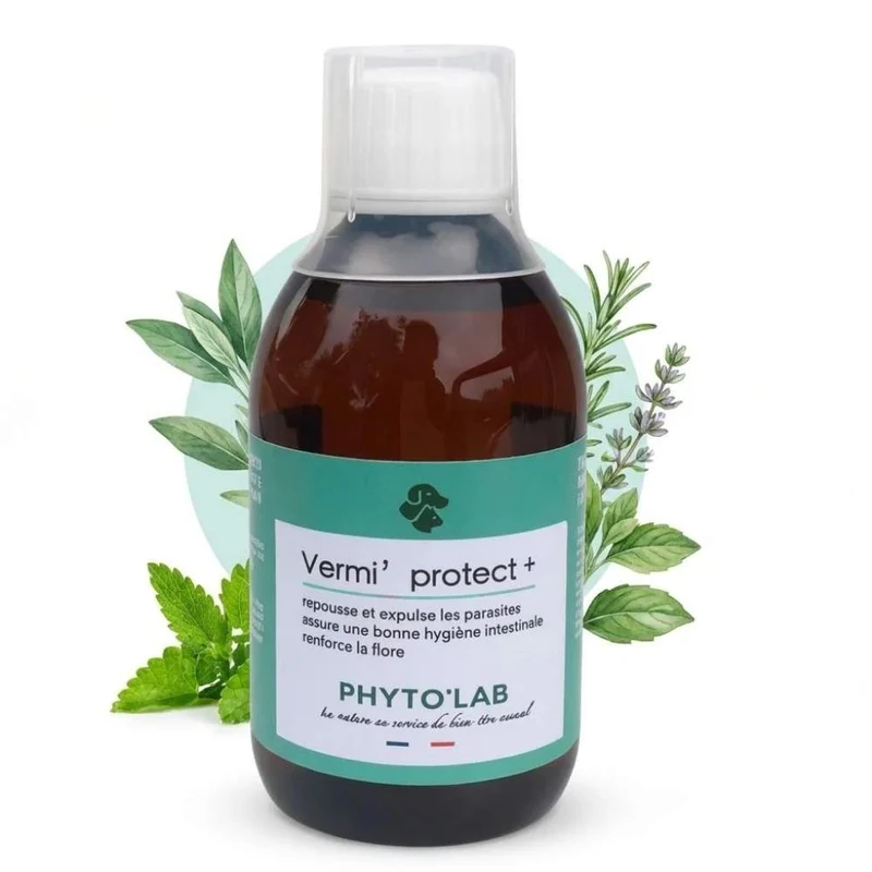 Vermi'Protect+ : Vermifuge Liquide Chien & Chat - 200ml - Phyto'Lab