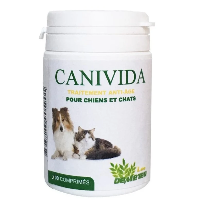 Canivida 200 comprimés - Traitement naturel anti-âge chien & chat - Labo-Demeter