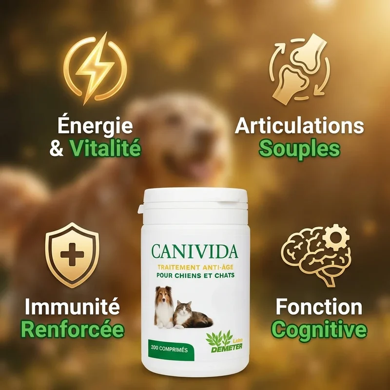 Canivida 200 comprimés - Traitement naturel anti-âge chien & chat - Labo-Demeter