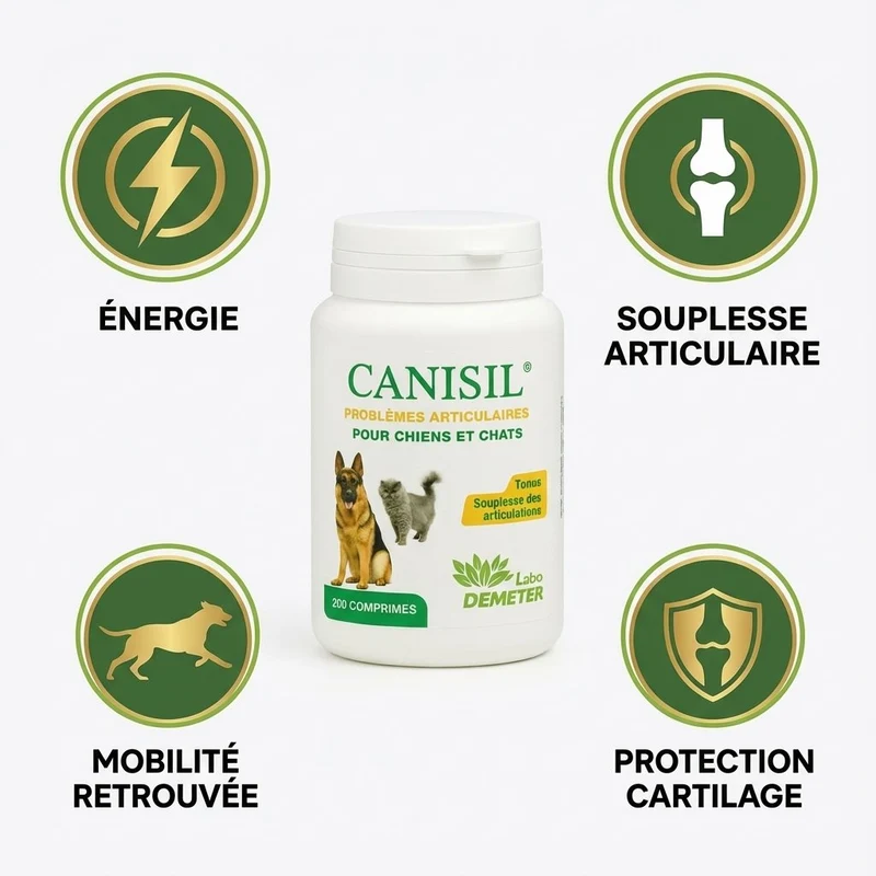 Canisil 200 comprimés - Anti-inflammatoire Arthrose Chien & Chat - Labo Demeter