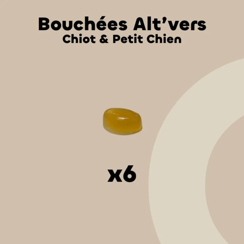 Bouchées Alt'Vers Bio contre les vers intestinaux - Chiot et petit chien Biovetol
