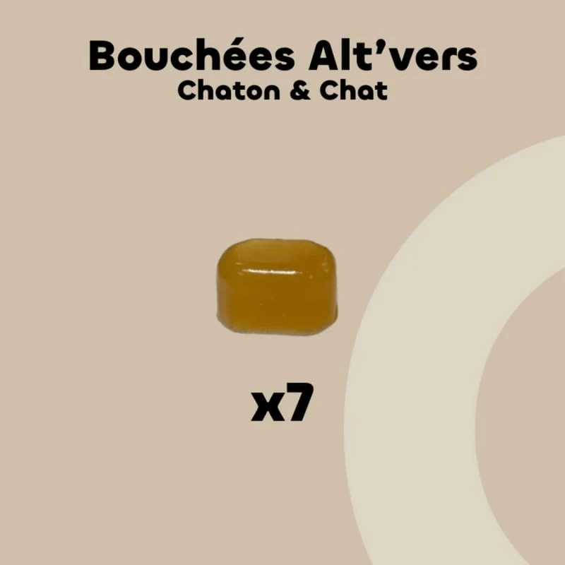 Bouchées Alt'Vers Bio contre les vers intestinaux - Chaton & chat - Biovetol