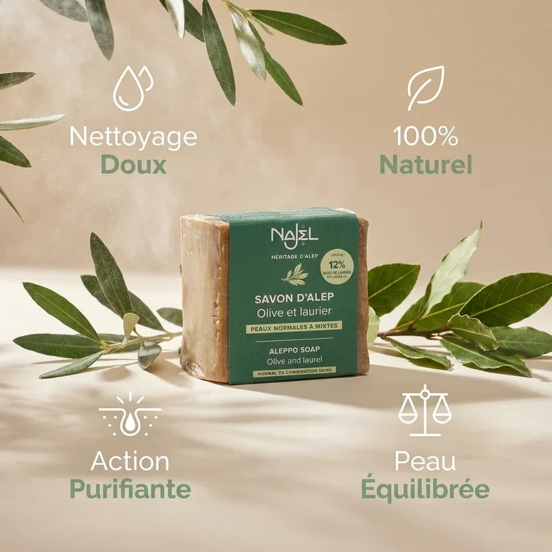 Savon d'Alep 12% Huile de Baies de Laurier - Najel - 180 g