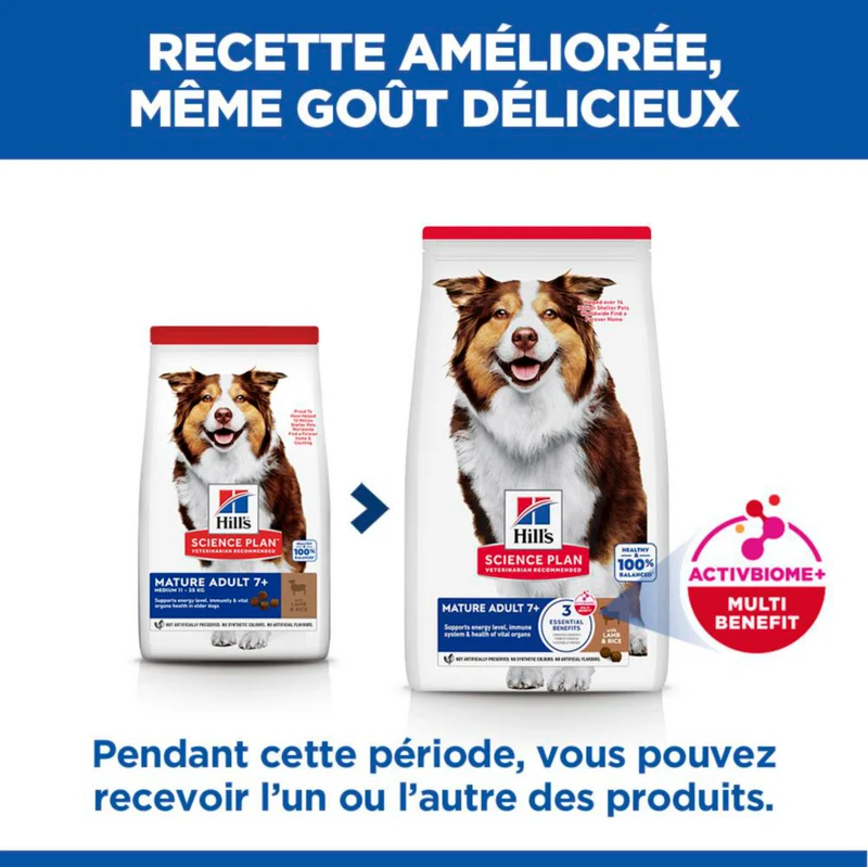 Hill's Chien Mature Adult 7+ Medium Agneau & Riz 14kg