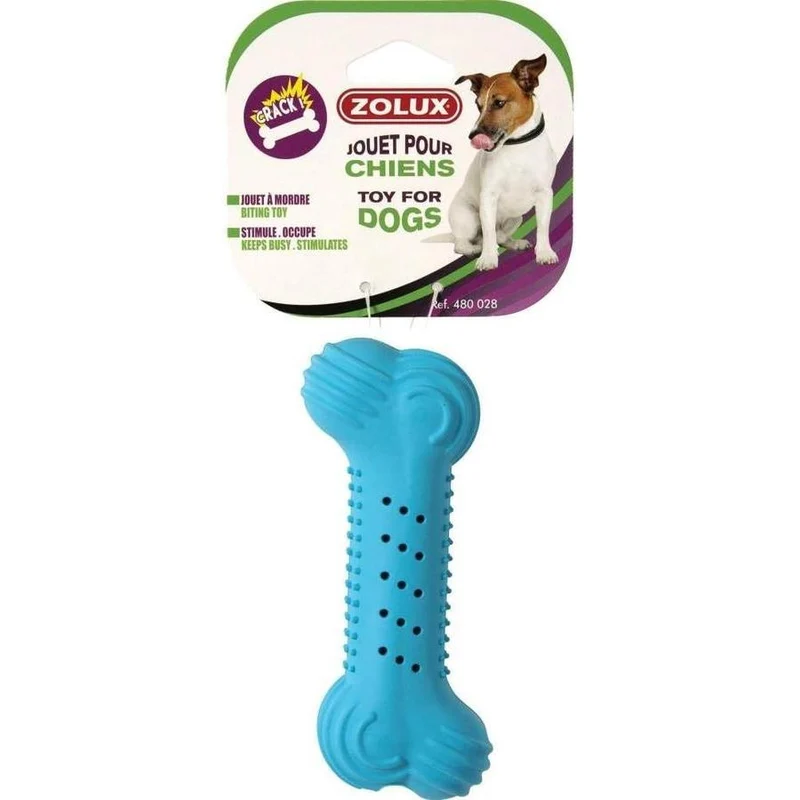 ZOLUX Jouet Caoutchouc Os Craquant 14 cm Assorti 1 Unité
